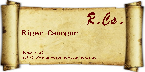 Riger Csongor névjegykártya